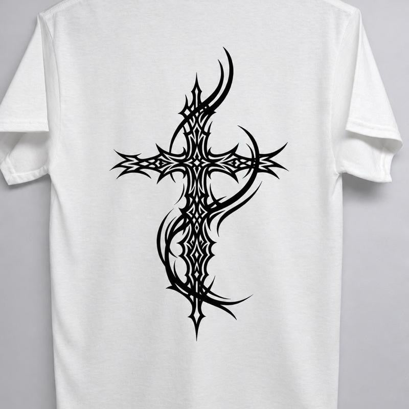 Cyber Sigilism Cross T-Shirt – Gothic Cross Graphic Tee | FTF Racing