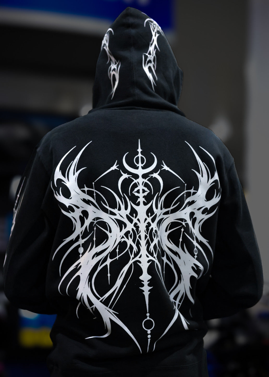 Cyber Sigil Reflective Motorcycle Hoodie – FTF Racing