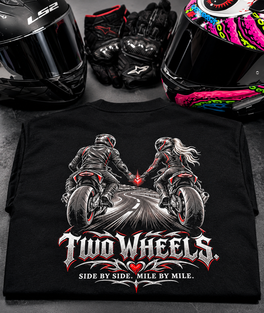 Two Wheels Motorcycle Couple T-Shirt | FTF Racing
