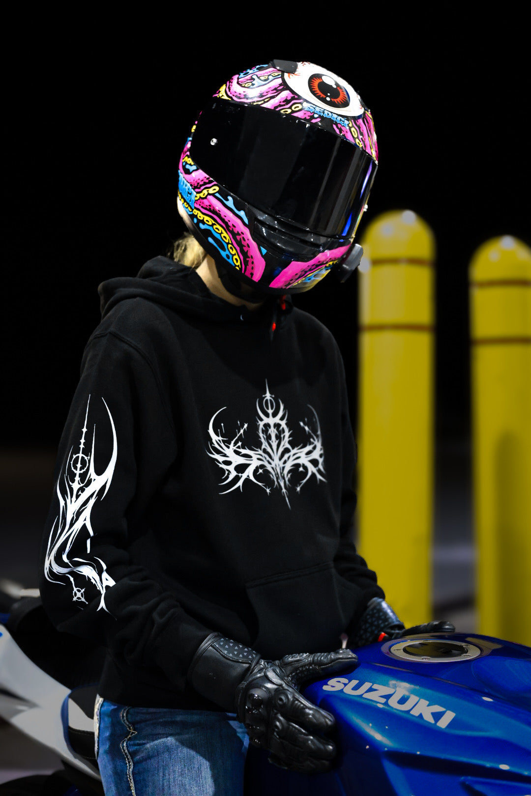 Cyber Sigil Reflective Motorcycle Hoodie – FTF Racing