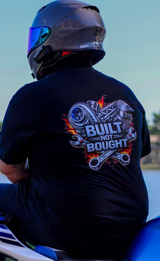 Built Not Bought T-Shirt - Turbo Engine Graphic Tee for Mechanics & Car Enthusiast
