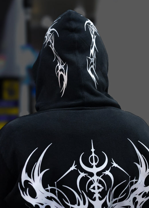 Cyber Sigil Reflective Motorcycle Hoodie – FTF Racing