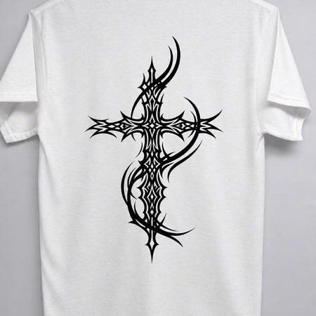 Cyber Sigilism Cross T-Shirt – Gothic Cross Graphic Tee | FTF Racing