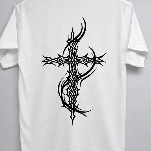 Cyber Sigilism Cross T-Shirt – Gothic Cross Graphic Tee | FTF Racing