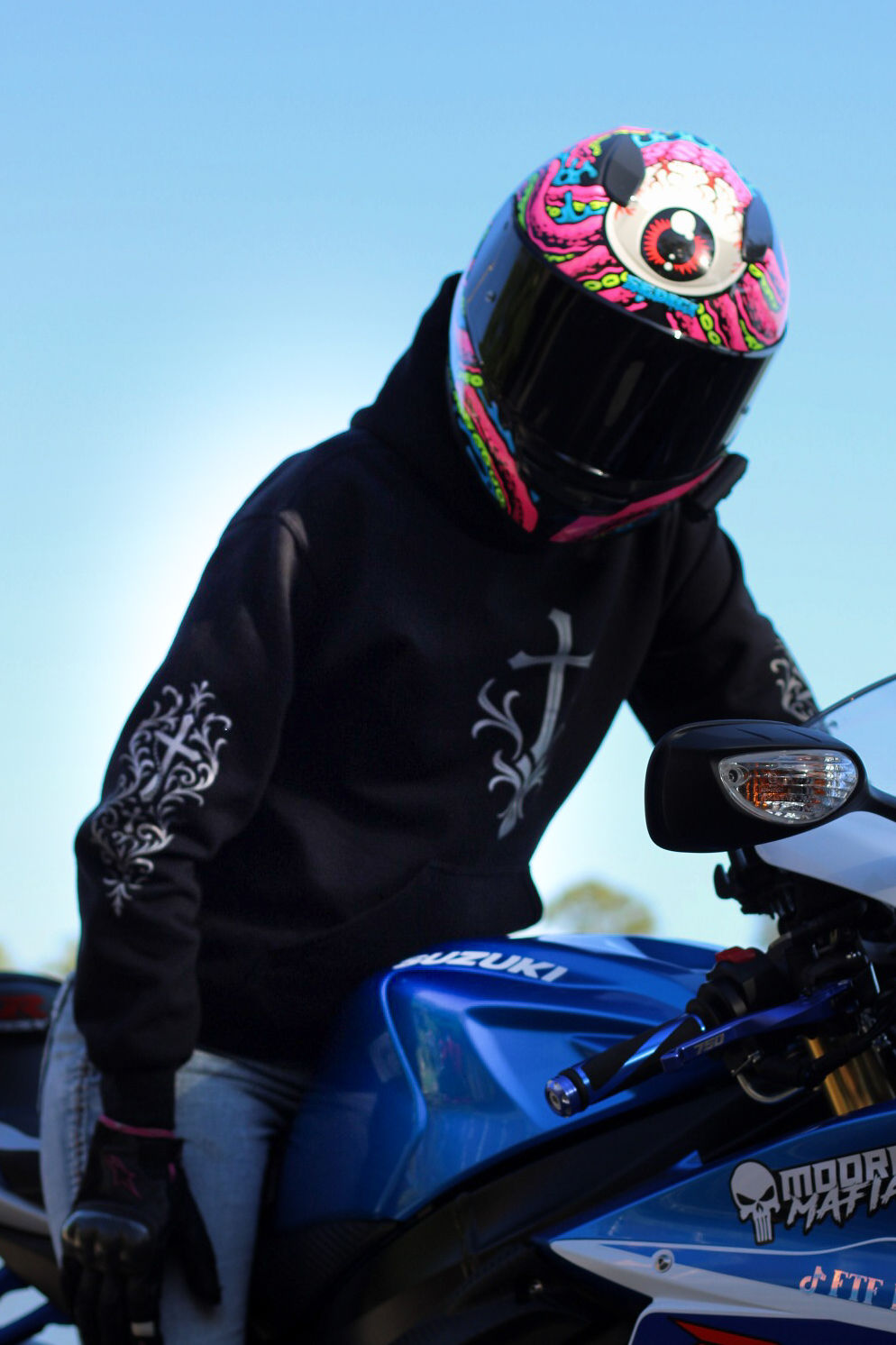 Reflective Biker Hoodie – Faith Over Fear Motorcycle Riding Hoodie