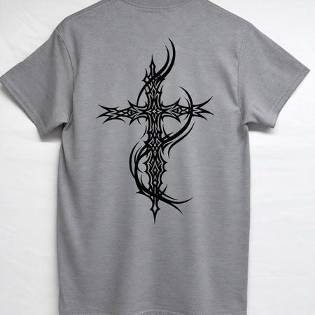 Cyber Sigilism Cross T-Shirt – Gothic Cross Graphic Tee | FTF Racing