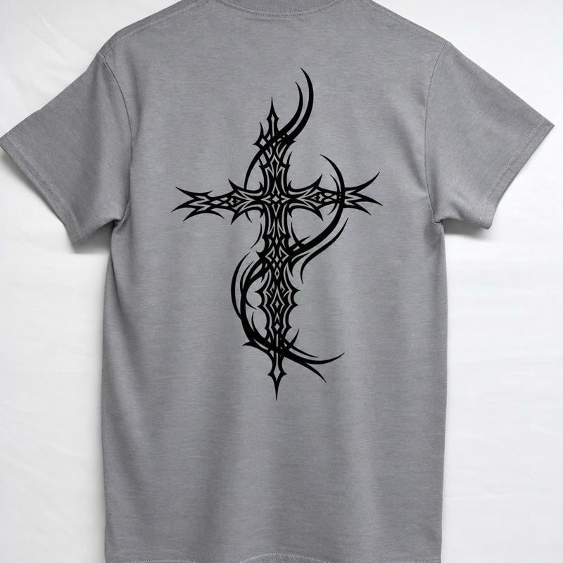Cyber Sigilism Cross T-Shirt – Gothic Cross Graphic Tee | FTF Racing
