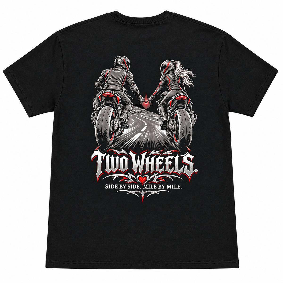 Two Wheels Motorcycle Couple T-Shirt | FTF Racing