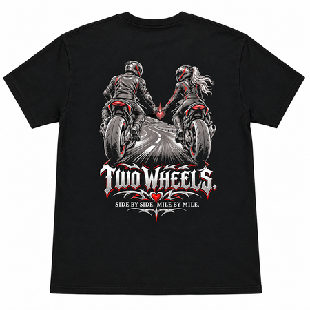 Two Wheels Motorcycle Couple T-Shirt | FTF Racing