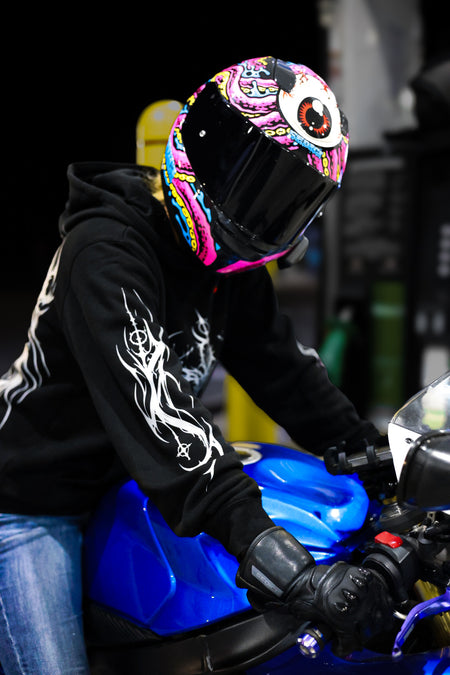 Cyber Sigil Reflective Motorcycle Hoodie – FTF Racing