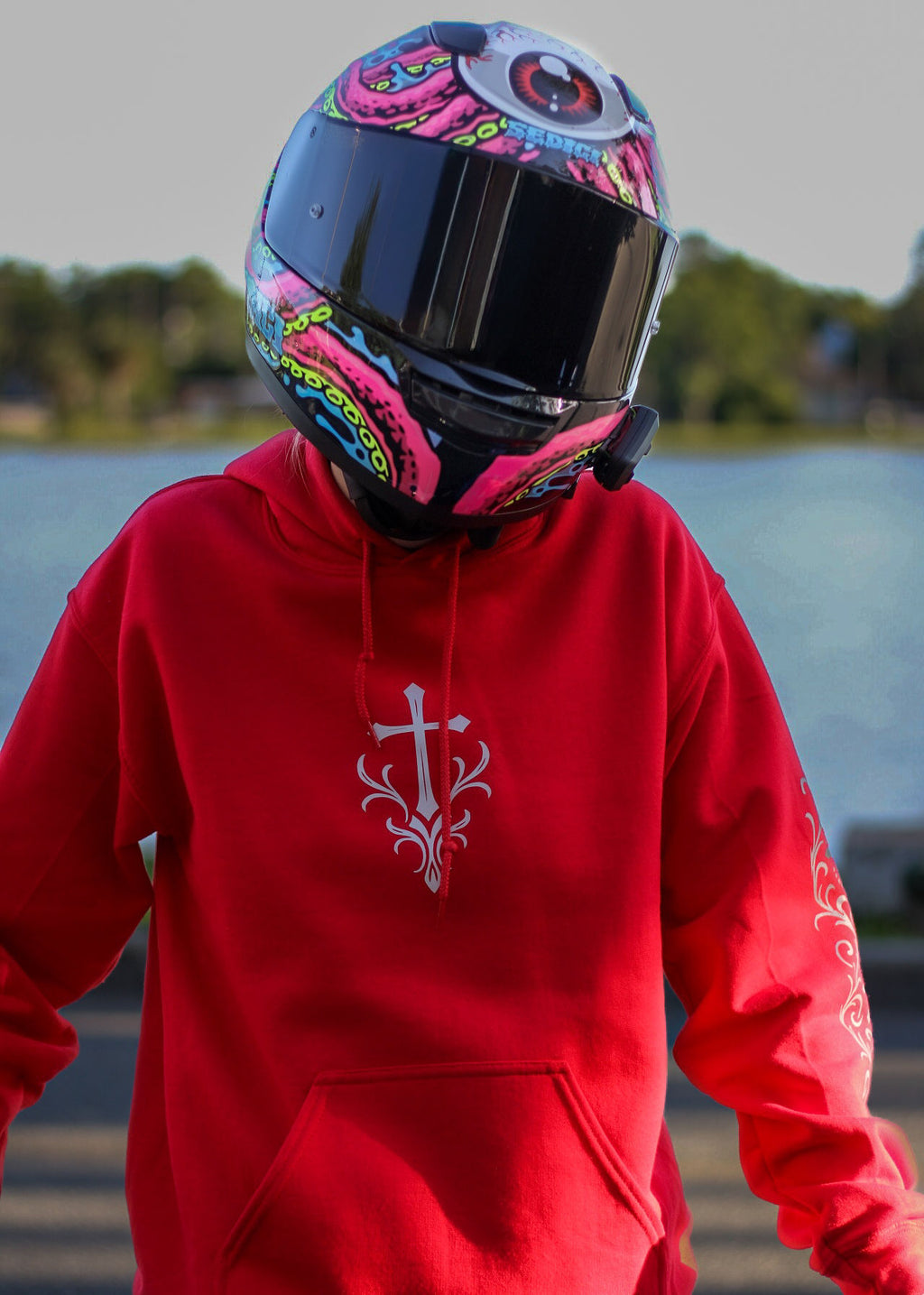 Reflective Biker Hoodie – Faith Over Fear Motorcycle Riding Hoodie