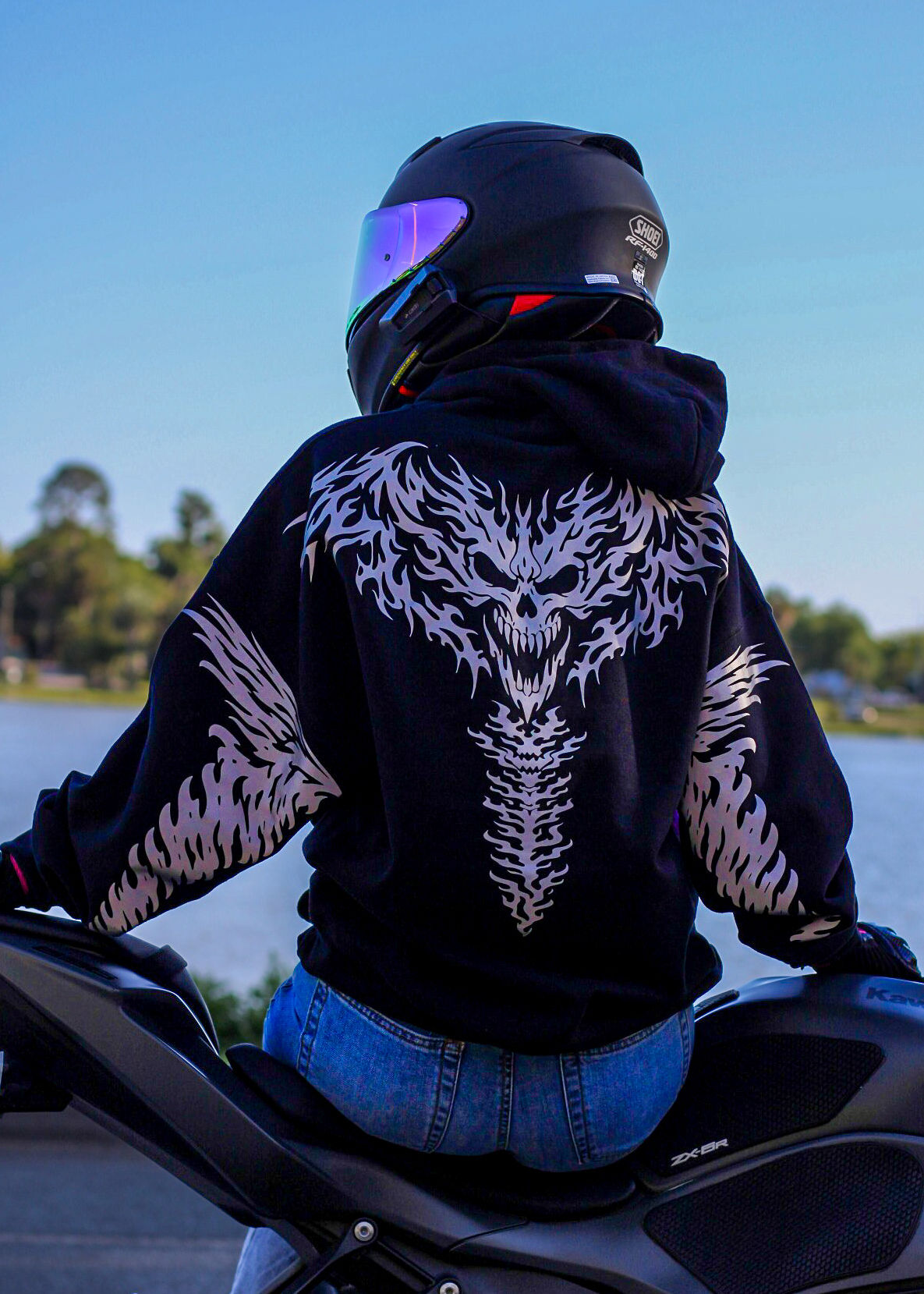 Reflective Skeleton Biker Hoodie – Night Riding gear | FTF Racing