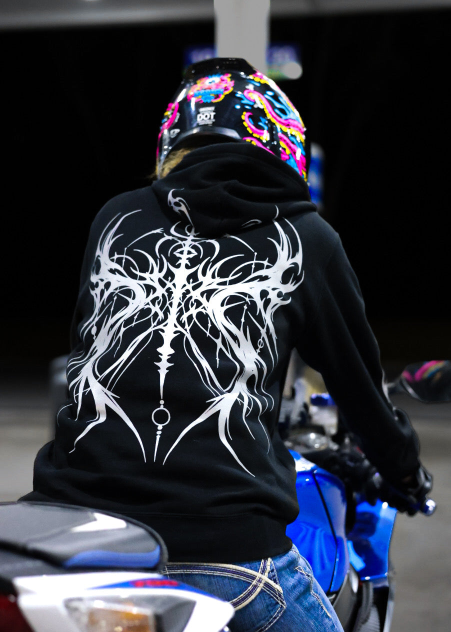 Cyber Sigil Reflective Motorcycle Hoodie – FTF Racing