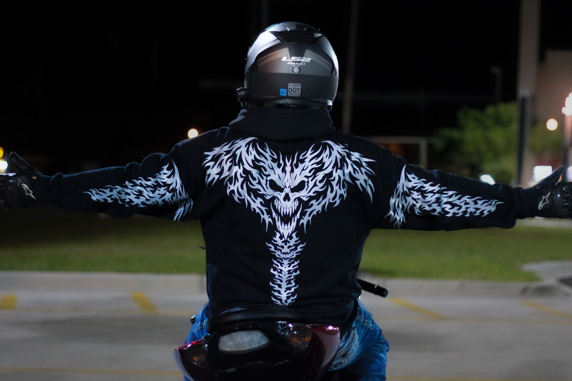 Reflective Skeleton Biker Hoodie – Night Riding gear | FTF Racing