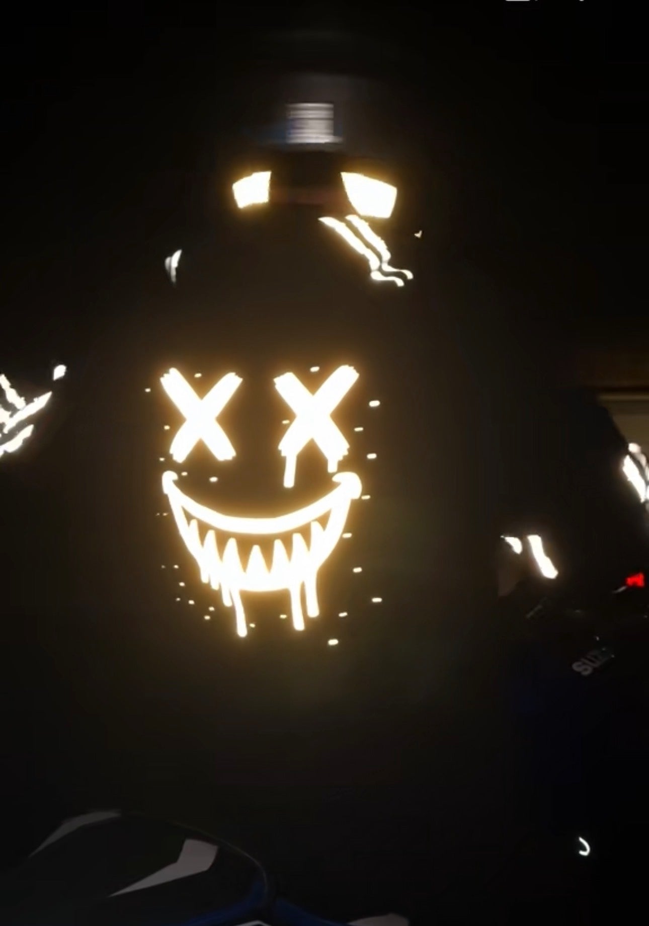 Reflective Smiley Hoodie - Light Up Graphic Streetwear
