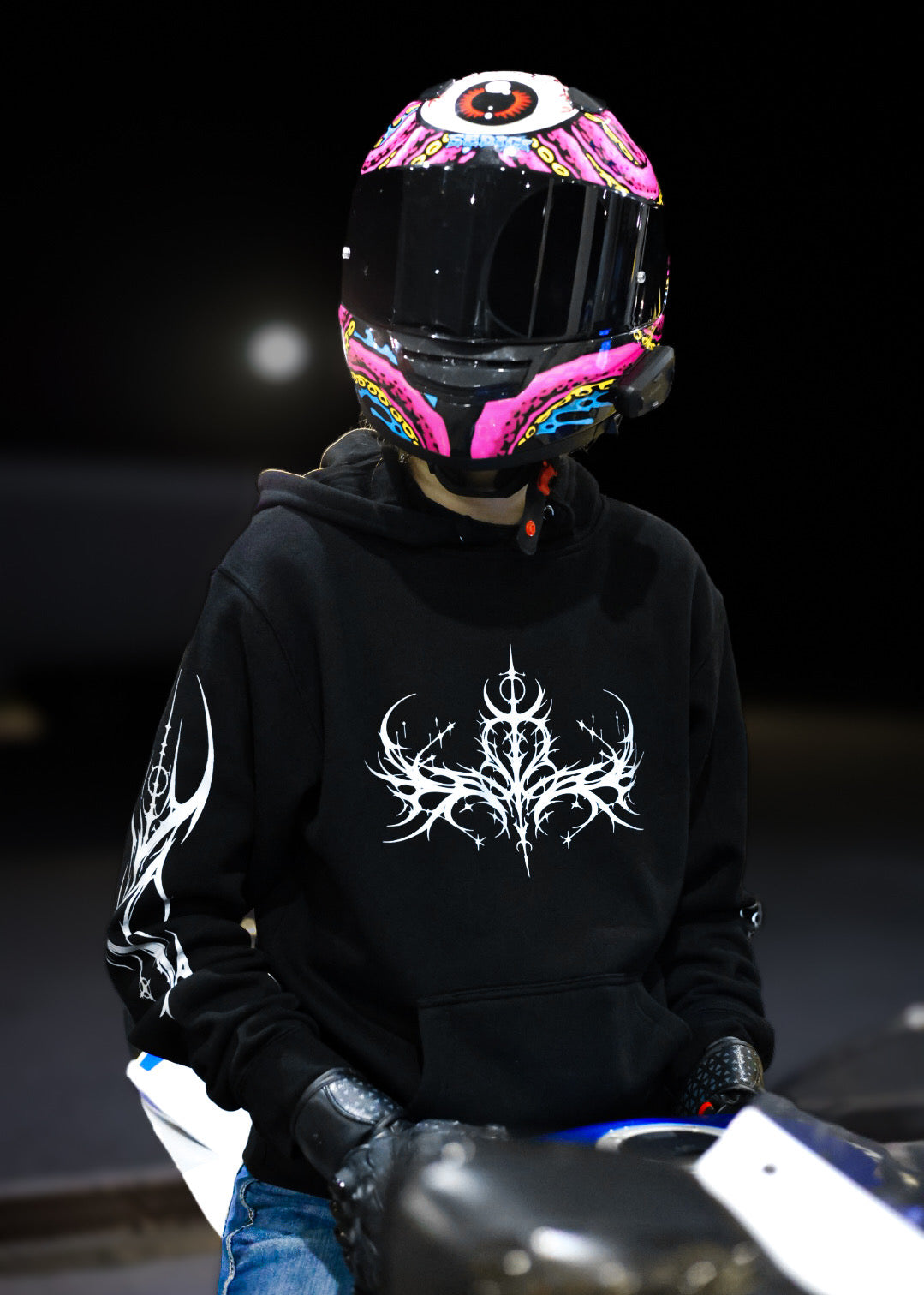 Cyber Sigil Reflective Motorcycle Hoodie – FTF Racing