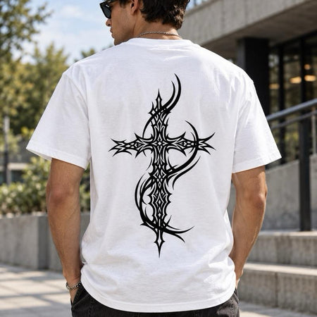 Cyber Sigilism Cross T-Shirt – Gothic Cross Graphic Tee | FTF Racing