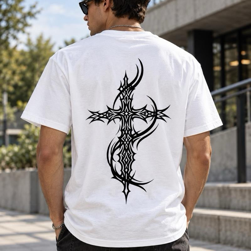 Cyber Sigilism Cross T-Shirt – Gothic Cross Graphic Tee | FTF Racing