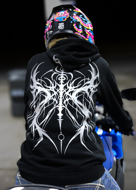 Cyber Sigil Reflective Motorcycle Hoodie – FTF Racing