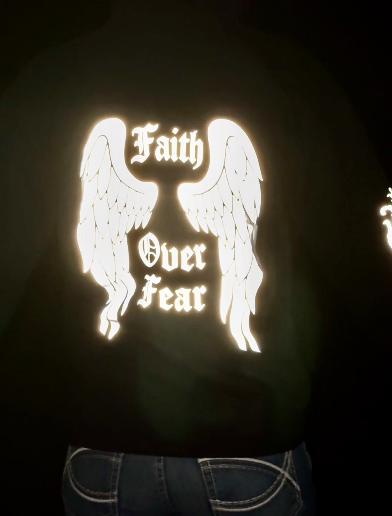 Reflective Biker Hoodie – Faith Over Fear Motorcycle Riding Hoodie