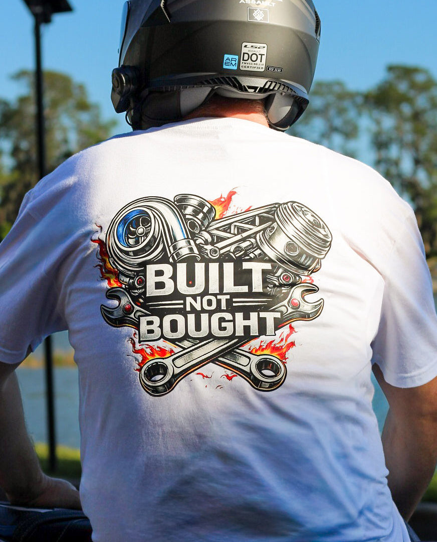 Built Not Bought T-Shirt - Turbo Engine Graphic Tee for Mechanics & Car Enthusiast