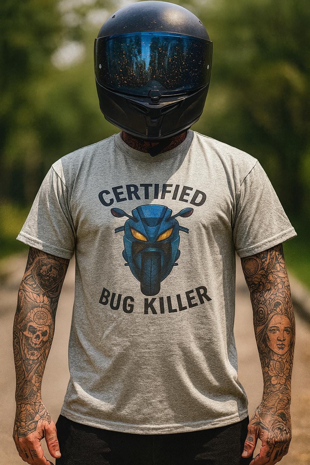 Certified Bug Killer T-Shirt | Funny Motorcycle Rider Tee