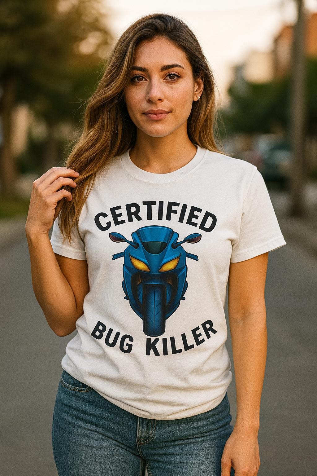Certified Bug Killer T-Shirt | Funny Motorcycle Rider Tee
