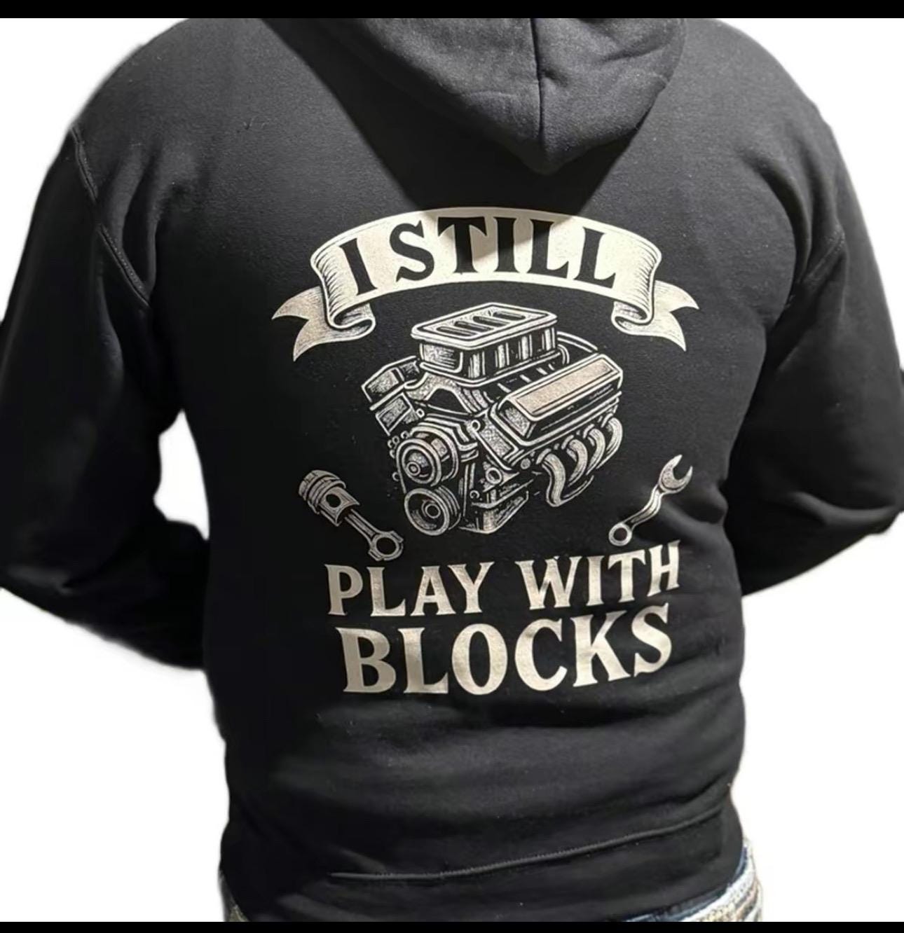 I Still Play With Blocks Hoodie – Mechanic Engine Builder Pullover