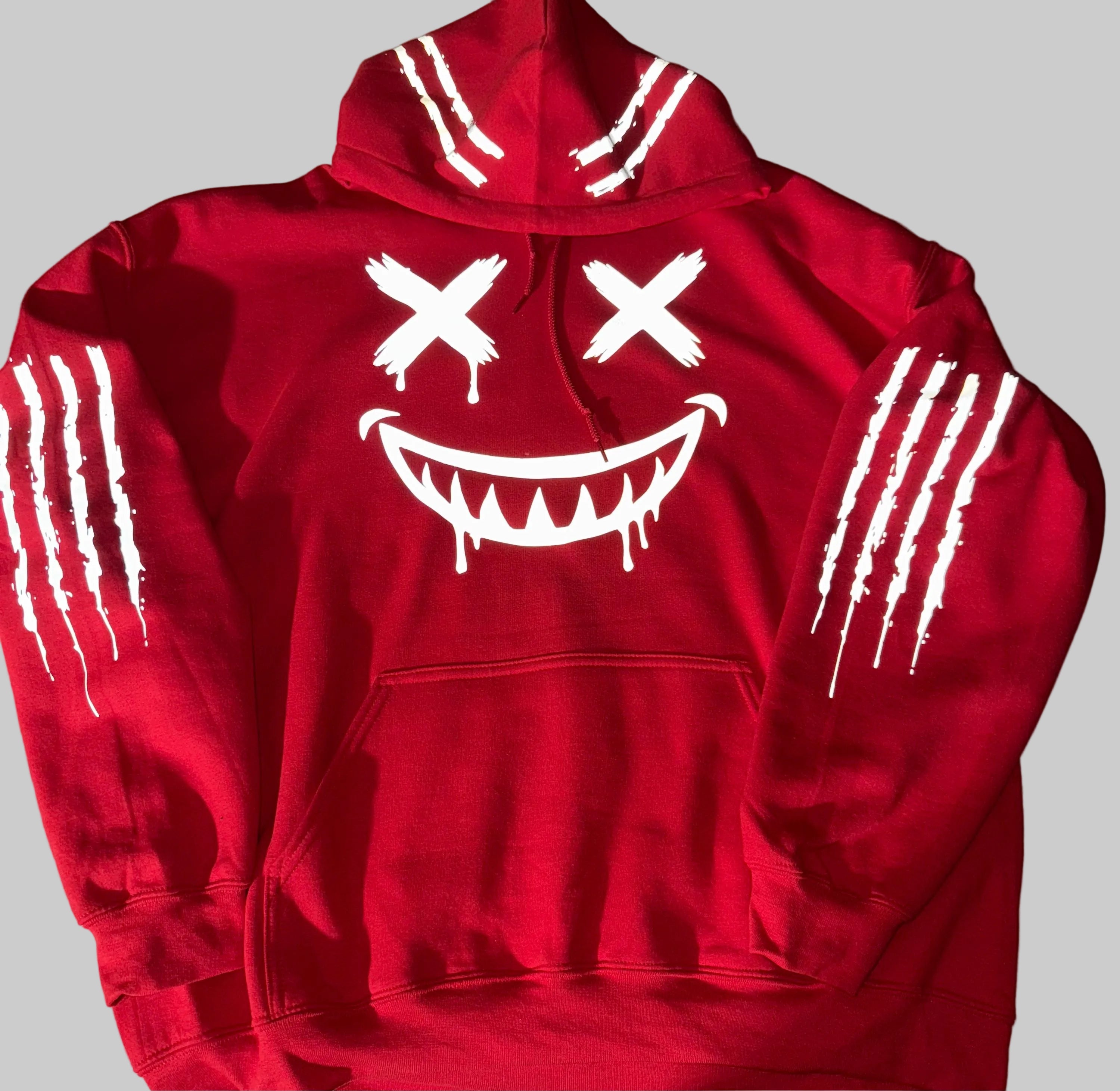 Reflective Smiley Hoodie - Light Up Graphic Streetwear