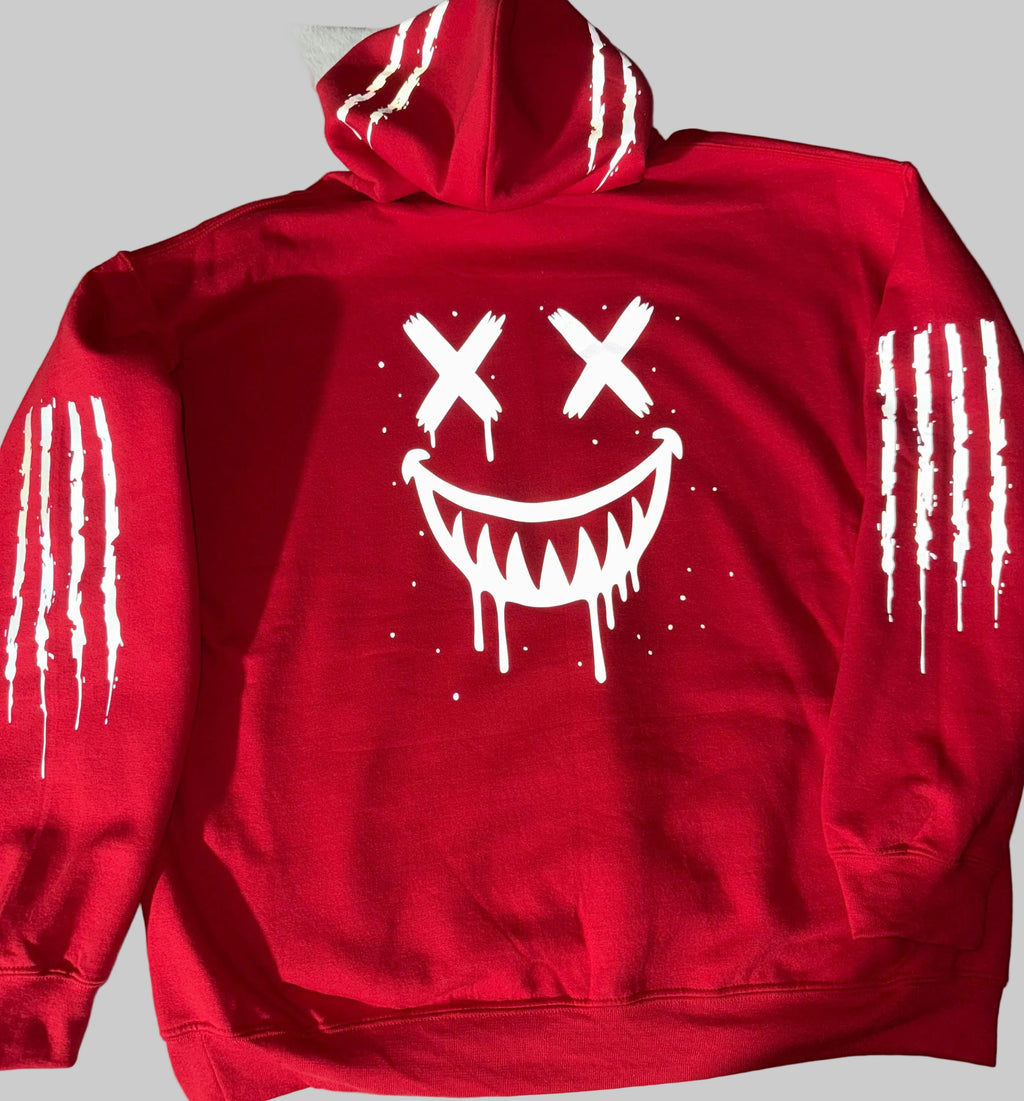 Reflective Smiley Hoodie - Light Up Graphic Streetwear