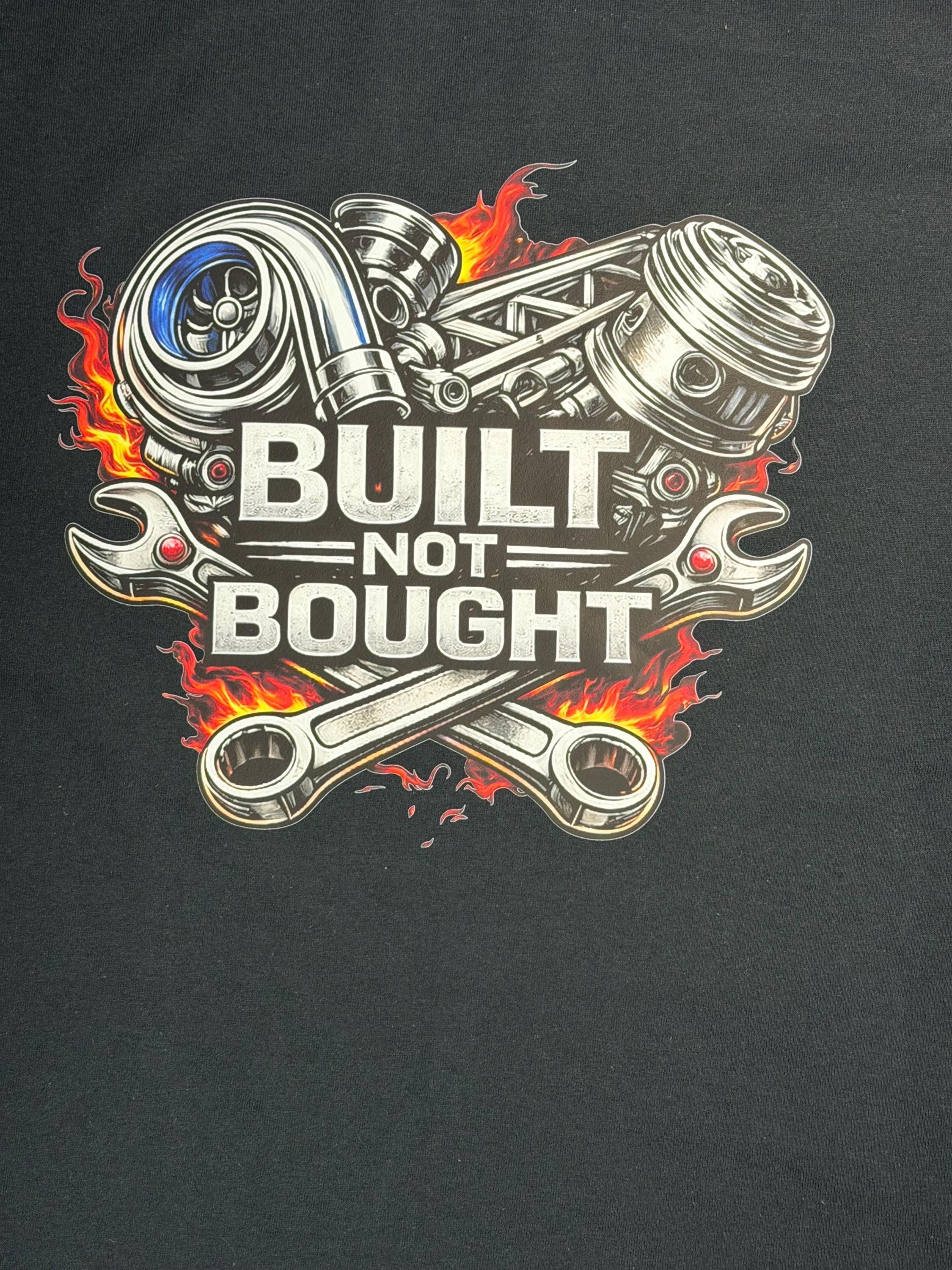 Built Not Bought T-Shirt - Turbo Engine Graphic Tee for Mechanics & Car Enthusiast