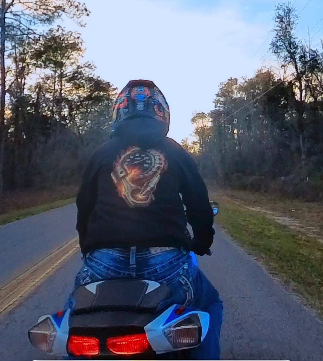 Flame Speedometer Hoodie - Biker Streetwear Hoodie with Fire Graphic